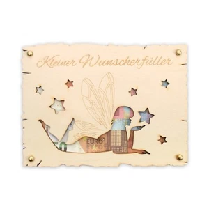 "Pequeño cumplidor de deseos" - Tarjeta de felicitación de madera (hada) - Imagen 1 de 7