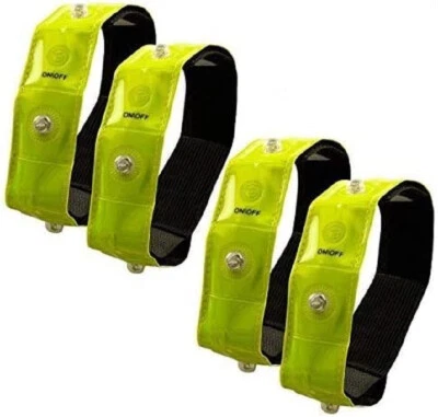 Sparpaket 4 Stück LED Reflektorbänder  mit Batterien und Klettverschlüssen - Bild 1 von 4