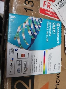 EcoSmart LED Light Strip 8' Smart Tape Light/ Bluetooth/ Alexa/ Hey Google/ App - Picture 1 of 1