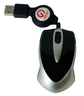 Shintaro Mini Optical Mouse w/ retractable cable for Laptop / Notebook users - Image 1 of 3