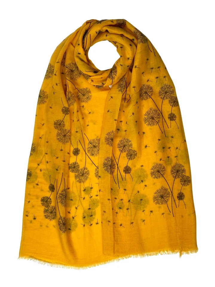 Pretty Dandelion Floral Print Ladies Lightweight Scarf Shawl Wrap
