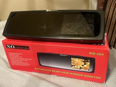 XO VISION RM404 4" High Def Rear View Mirror Monitor Video System (Black) Tested - Image 1 of 4