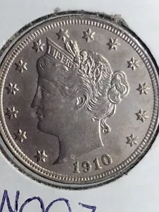 1910 Liberty V Nickel Appears MS Grade Yourself Nice Corn Ears - Picture 1 of 16