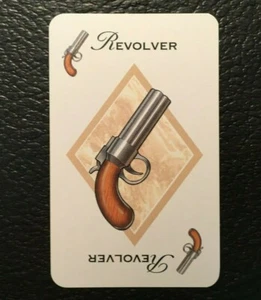 Clue   1996   Revolver   WEAPON CARD    Game Replacement Piece  Hasbro - Picture 1 of 3