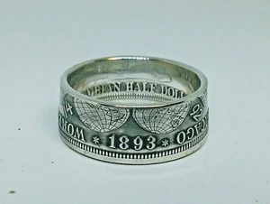 1893 Medio dólar colombiano hecho a mano anillo de monedas de plata talla 9,10,11,12,13 o 14 - Imagen 1 de 2