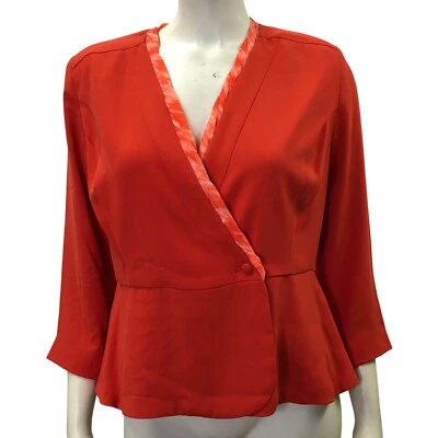 Blazer Cabi Estilo Envolvente Top Mangas 3/4 y Borde Satinado Diseño Peplum Talla 4 Nuevo Con Etiquetas Foto 1 de 4