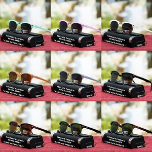 Vintage Round Fashion Sunglasses Retro Style UV400 Shades Purple Grey Mens New - Picture 1 of 16