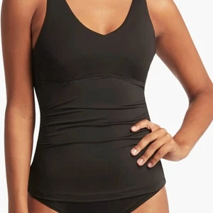 Sea Level Swim Essentials Tank Style Singlet Top - Schwarz (AU12/US8) Neu mit Etikett - Bild 1 von 10