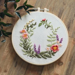 Flower Embroidery Kit Stamped Chinese Complete Cross Stitch Beginners - Picture 1 of 3
