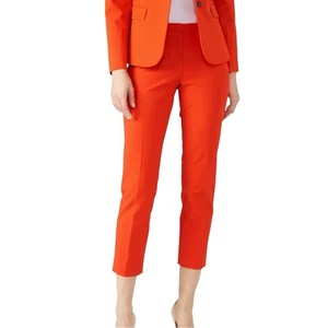 NWT Theory Classic Skinny Cropped Orange Pant in Fire Opal 0 - Picture 1 of 9