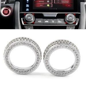 Center Console AC Switch Diamond Ring Cover Trim For Honda Civic 10th Generation - Picture 1 of 13