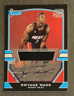 Dwyane Wade 2003 Bowman Signature Rookie Auto Signed Jersey Patch /1250 HOF Heat - Image 1 of 2