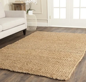 Natural Fiber Collection Area Rug - 8' x 10', Natural, Handmade Farmhouse Jut... - Picture 1 of 7