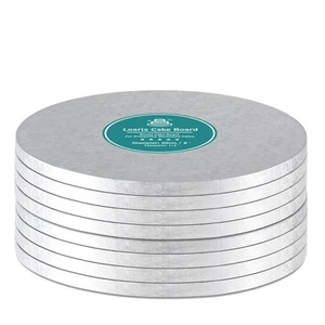 Silver Cake Drum Round 14 Inch Cake Boards with 1/2-Inch Thick Smooth Edges f... - Picture 1 of 7