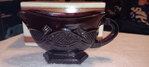 Vintage Avon Gravy Bowl Boat Ruby Red 1876 Cape Cod Glassware - Picture 1 of 6