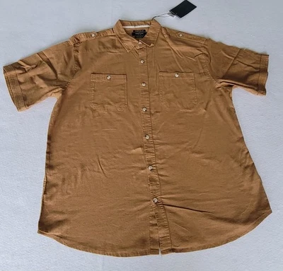 Men’s Kenneth Cole big and tall size 1X shirt  Linen regular fit Color Khaki - Image 1 of 4