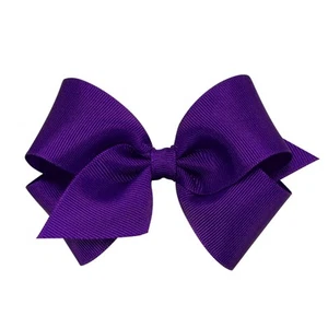 Small Purple Hair Clip with No Slip Clip Quality Bow for Girls Classic Design - Picture 1 of 5