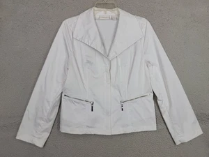 Veste moto zippée blanche non doublée manches longues revers large Chicos taille 1 - Photo 1/11