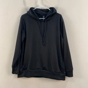 Mondetta Womens Large Top Sweatshirt Black Hooded Stretch Pullover Pocket 18267 - Picture 1 of 10