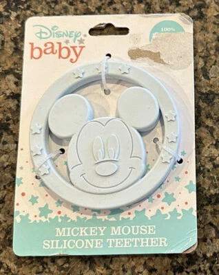 Mordedor de silicona Disney Baby Mickey Mouse de Cudlie Accessories Azul Grado alimenticio Foto 1 de 2