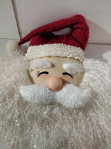 Pretty Vintage Shimmering Santa Claus Door Handle Hanging Christmas Decoration - Picture 1 of 15