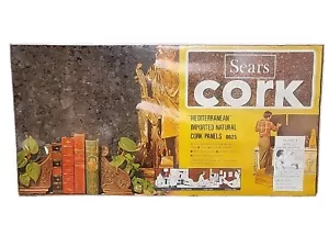 Vintage SEARS Mediterranean Cork Panels #8625 4 Pack 8 Sq Ft UNUSED - Picture 1 of 15
