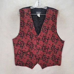 Chaleco De Colección Años 90 City Boy Mujer Rojo Cachemira Cuello en V Retro Funky Clásico Relajarse Talla L - Imagen 1 de 18