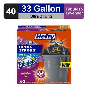Ultra Strong 33 Gallon Trash Bags Black Scented Odor Control Leak Resistant 40 - Picture 1 of 12