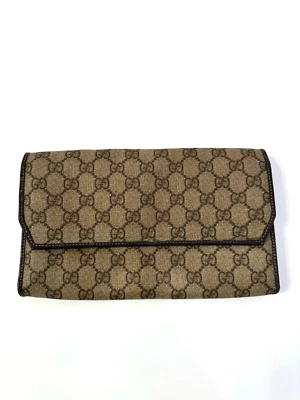 GUCCI GG Supreme Monogram Clutch Document Holder Brown - Image 1 of 4