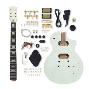 Gesteppte Ahornplatte Gitarrenset 22 Bund 24,75 Zoll Hals Mahagoni Korpus mit Bindung - Bild 1 von 7
