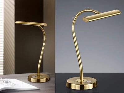 LED Schreibtischlampe dimmbar Leselampen touch Dimmer Messing Nachtischlampen - Bild 1 von 4