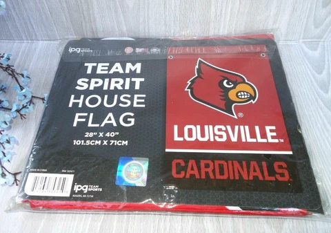 ipg TEAM SPIRIT HOUSE FLAG BANNER ~ LOUISVILLE CARDINALS ~ 28 X 40 Premium Flag Cover