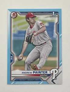 2021 Bowman Draft Andrew Painter Sky Blue 1st Prospect /499  Phillies - Picture 1 of 3