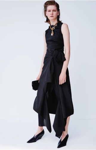 Cravatte abito nero asimmetrico Celine taglio schiena resort 2016 Phoebe Philo