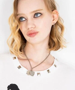 HYSTERIC GLAMOUR Donna su Teschio Chitarra Pick Collana Ciondolo Gioielli Nuovo Giappone - Foto 1 di 4