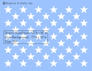 "1,5"" STERN ""50 STERNE"" SCHABLONE PATRIOTISCHE AMERIKANISCHE FLAGGE LACKVORLAGE NEU 12""x16" - Bild 1 von 1