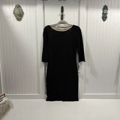 Nuevo VESTIDO MUJER CALVIN KLEIN NEGRO TALLA PEQUEÑA Crochet Estilo Sobre Desnudo/Beige Foto 1 de 4