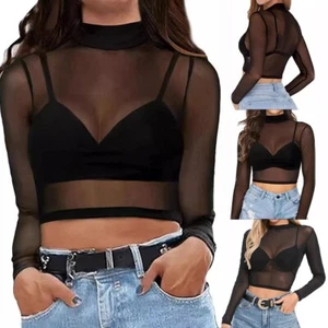 Fashionable Tight Fit Mesh Shirt with Mid High Collar for Everyday Wear - Picture 1 of 37