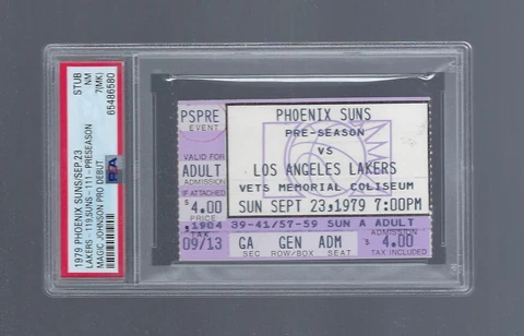 PSA 7 - MAGIC JOHNSON PRO DEBUT - HOLY GRAIL - 1979 LAKERS NBA TICKET SEPT 23 Cover