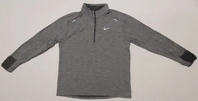 Jaqueta de corrida Nike Sphere Element Therma-Fit 1/4 zíper masculina tamanho XL cinza ferro - Imagem 1 de 4