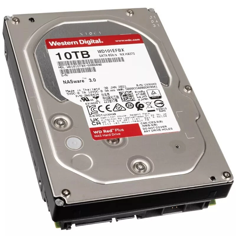 WD Red Plus 10TB SATA 3, 3,5 Zoll NAS Interne Festplatte (WD101EFBX) - Bild 1 von 1