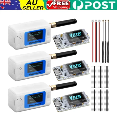 3 Set 915MHz LoRa V3 ESP32 OLED Board Heltec V3+ Antenna + Case for Meshtastic - image 1 of 4
