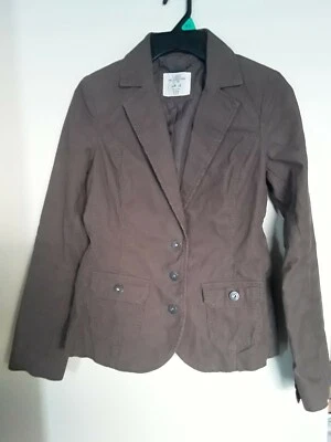 Chaqueta Blazer H&M LOGG Mujer Marrón Pana Talla 6 Informal Bolsillos de Trabajo Foto 1 de 3