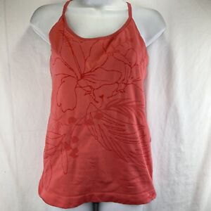 C9 Champion Tank Top Womens XL Coral Floral Built In Bra Activewear Yoga 
