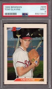 1992 BOWMAN #699 TOM GLAVINE ATLANTA BRAVES HOF PSA 9 - Picture 1 of 2