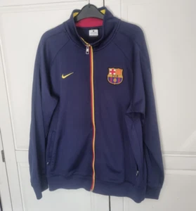 Barcelona Jacket Large Navy Tracksuit Nike Track Football 2013 2014 Mens - Picture 1 of 11