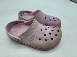 Crocs Crocband Clogs Kids Ballerina Pink Rubber Slip-on Straps Round Toe - C10 - Picture 1 of 4