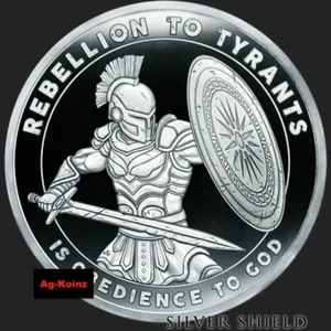 1oz 2024 Honor Guard Proof V1 With COA + Box Silver Shield Rebellion to Tyrants - Bild 1 von 3