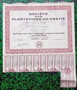 Djibouti & Ex Indochine Fçse - Kratié - Exploitation de Caoutchouc du 30/10/1956 - Picture 1 of 1
