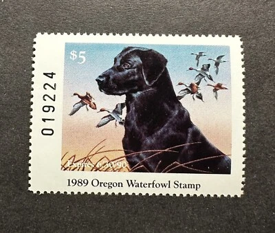 WTDstamps - 1989 OREGON - Lot3 - State Duck Stamp - Mint OG NH - Image 1 of 2